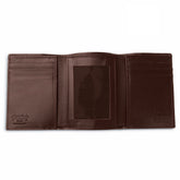 Mens Alligator Trifold Wallet in Brown